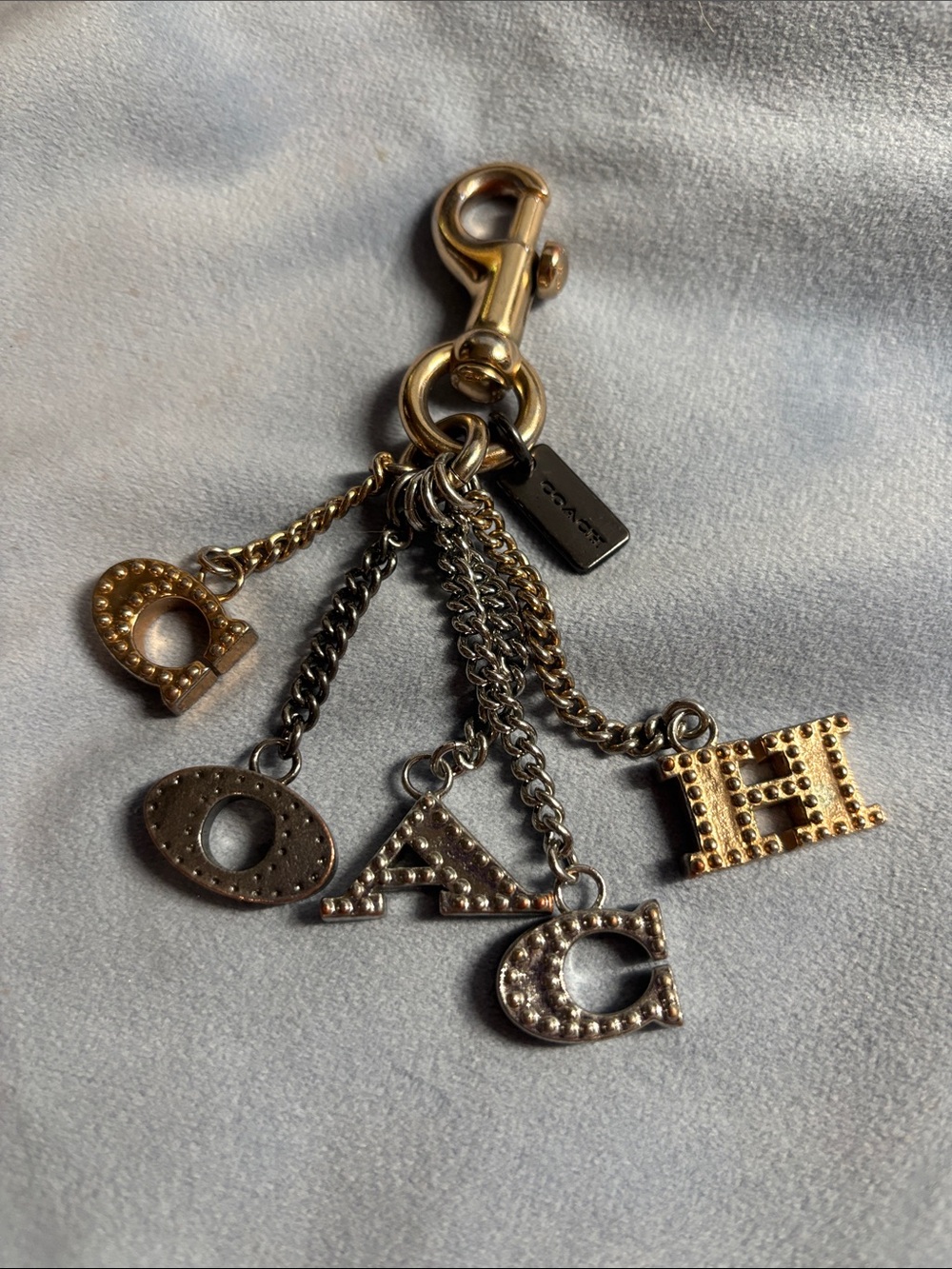 Coach Two-Tone Letter Charm Bargain Charm in Gold and Silver
